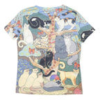 EMERY ROSE Womens Multi Colour Cat Print Modern T-Shirt M Short Sleeve Crew Neck