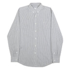LACOSTE Mens Grey & White Check Shirt S Button-Down Collar Long Sleeve Casual