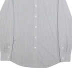 LACOSTE Mens Grey & White Check Shirt S Button-Down Collar Long Sleeve Casual