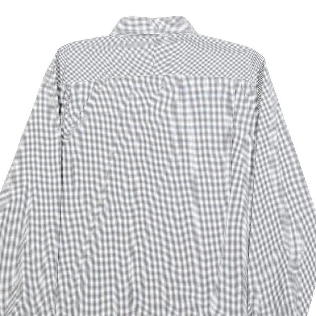 LACOSTE Mens Grey & White Check Shirt S Button-Down Collar Long Sleeve Casual