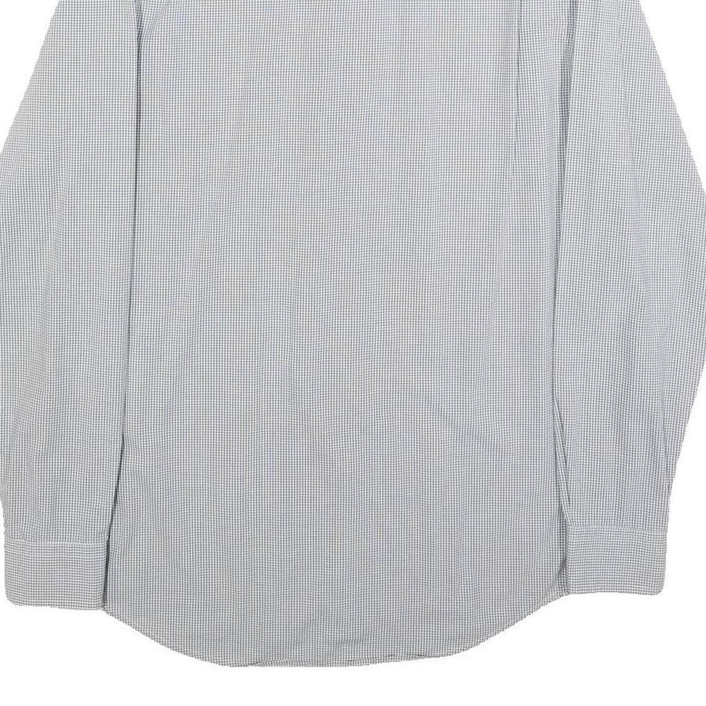 LACOSTE Mens Grey & White Check Shirt S Button-Down Collar Long Sleeve Casual