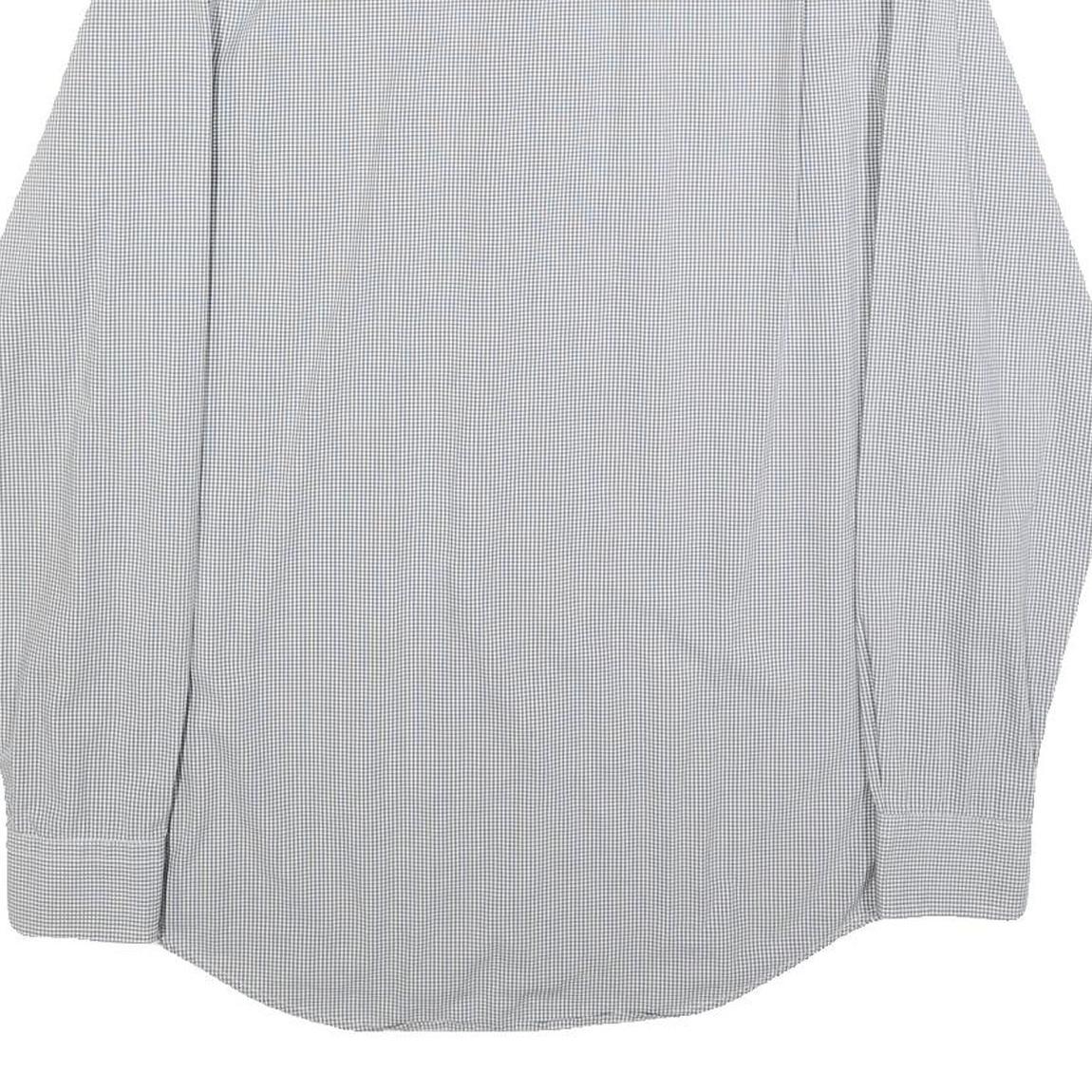 LACOSTE Mens Grey & White Check Shirt S Button-Down Collar Long Sleeve Casual