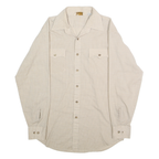 KINGSPORT Mens Beige Check Shirt M Casual Button-Up Long Sleeve Comfortable