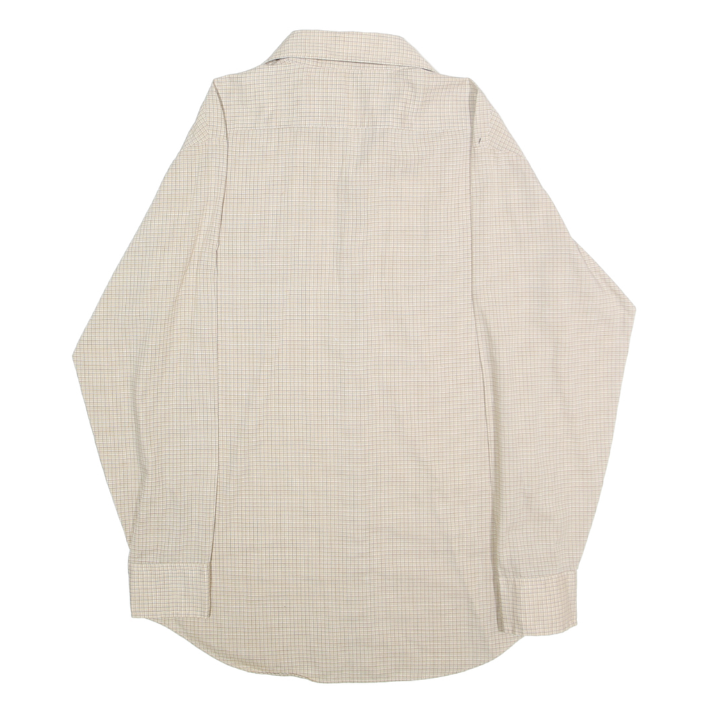 KINGSPORT Mens Beige Check Shirt M Casual Button-Up Long Sleeve Comfortable