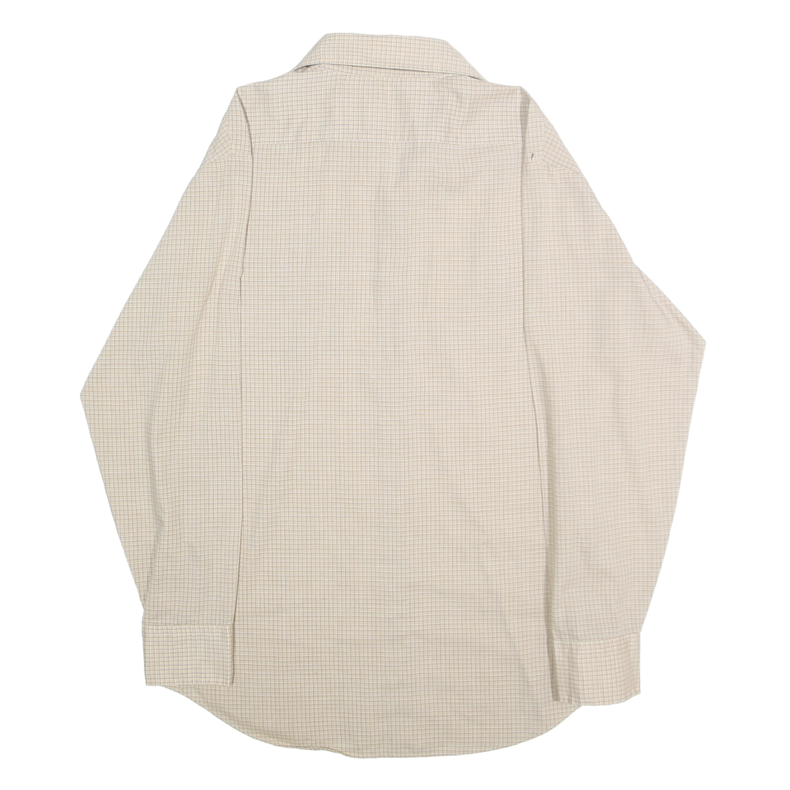 KINGSPORT Mens Beige Check Shirt M Casual Button-Up Long Sleeve Comfortable