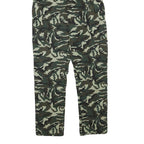 Womens Polyester Blend Green Camouflage Relaxed Straight Trousers W22 L28