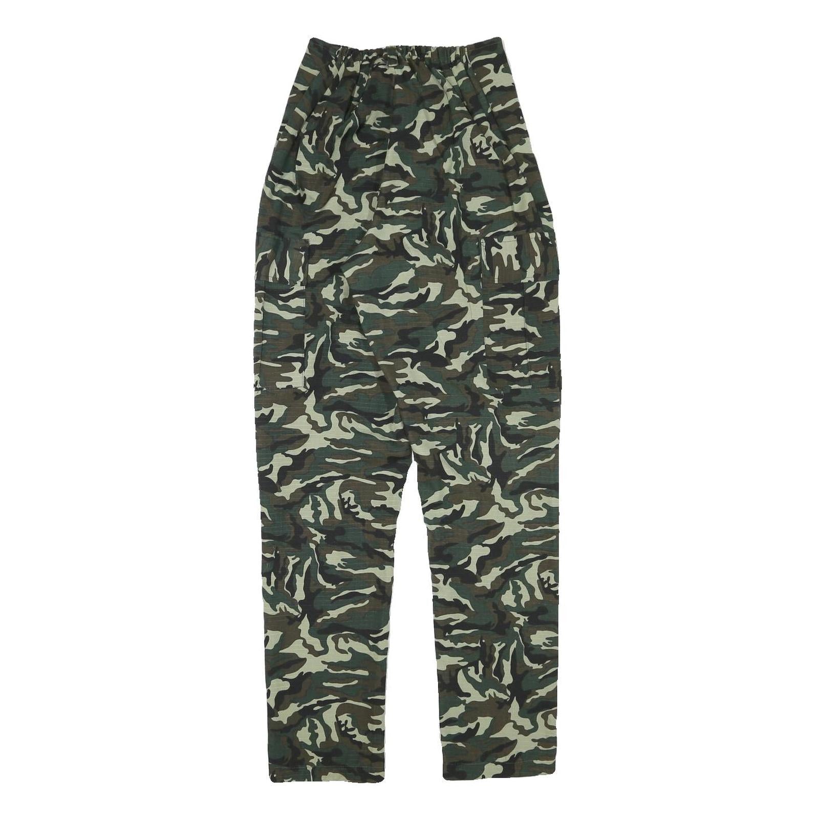 Womens Polyester Blend Green Camouflage Relaxed Straight Trousers W22 L28