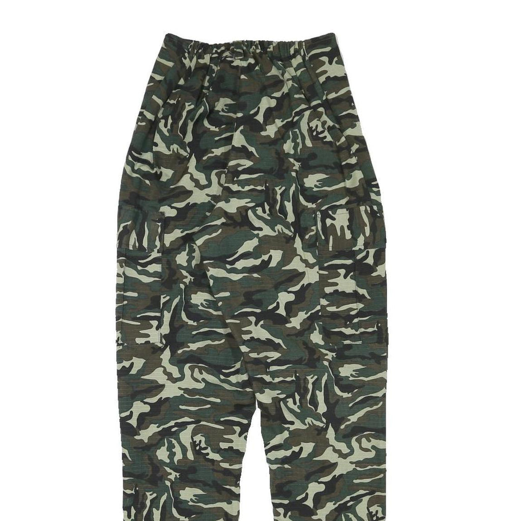 Womens Polyester Blend Green Camouflage Relaxed Straight Trousers W22 L28