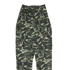Womens Polyester Blend Green Camouflage Relaxed Straight Trousers W22 L28