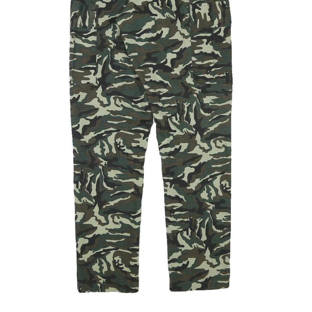Womens Polyester Blend Green Camouflage Relaxed Straight Trousers W22 L28