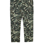 Womens Polyester Blend Green Camouflage Relaxed Straight Trousers W22 L28