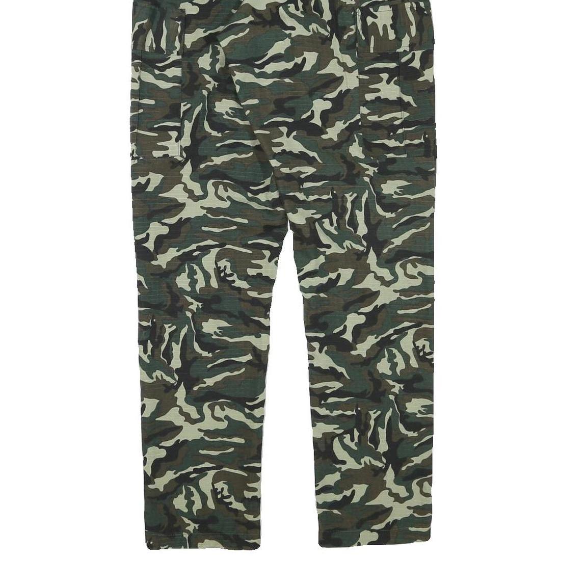 Womens Polyester Blend Green Camouflage Relaxed Straight Trousers W22 L28