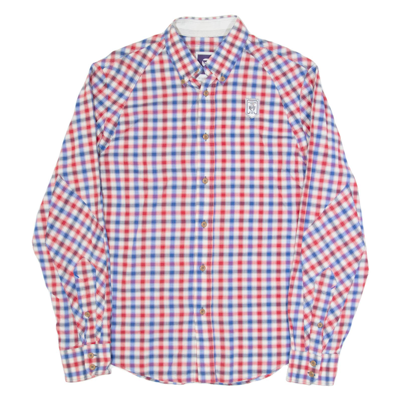 G-STAR Mens Shirt Red Gingham Long Sleeve M