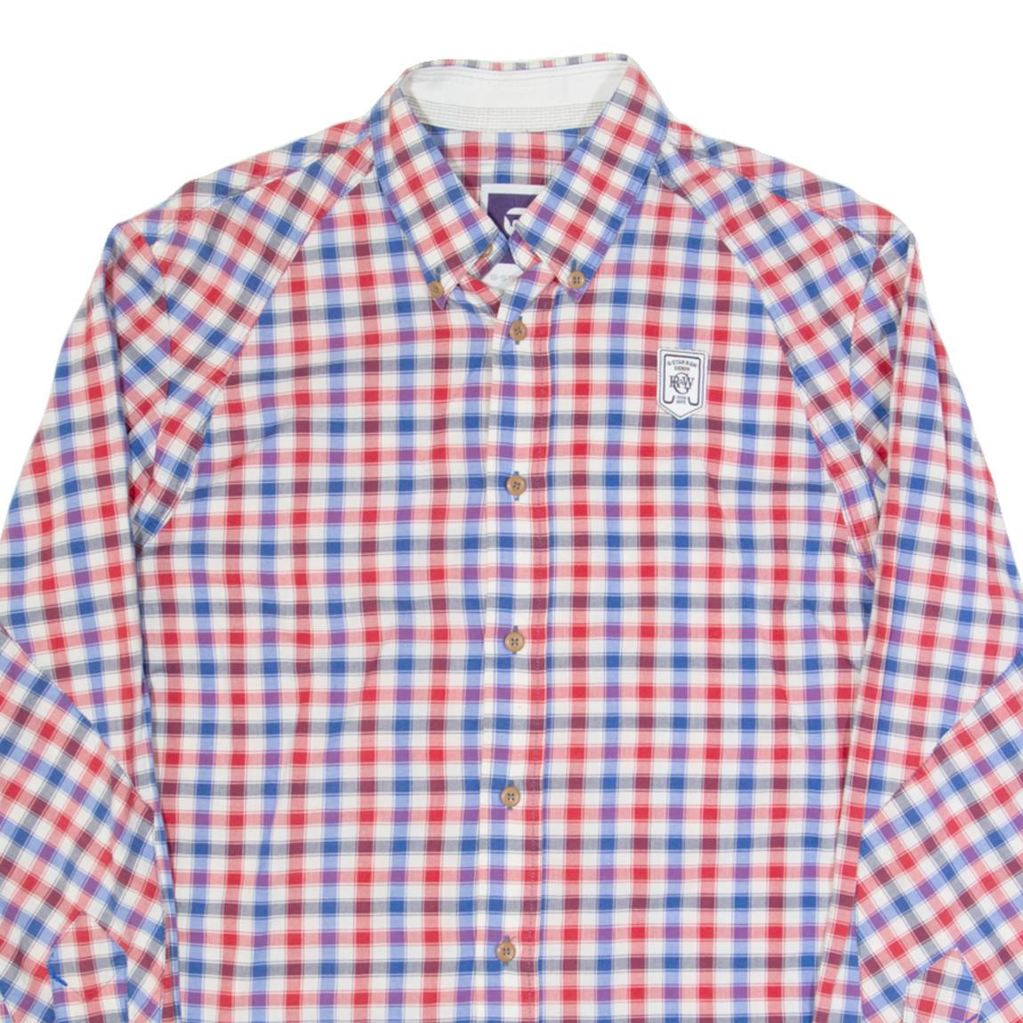 G-STAR Mens Shirt Red Gingham Long Sleeve M
