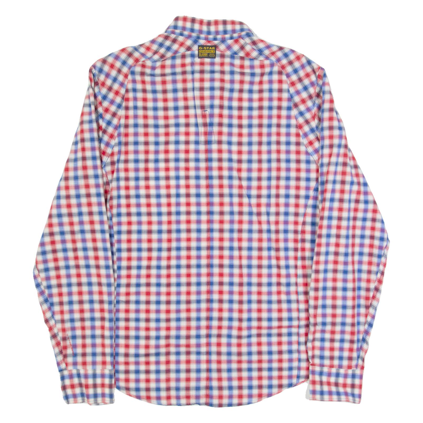 G-STAR Mens Shirt Red Gingham Long Sleeve M