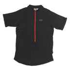 IXS Mens Black & Red Modern T-Shirt S Short Sleeve 1/4 Zip Sports Activewear