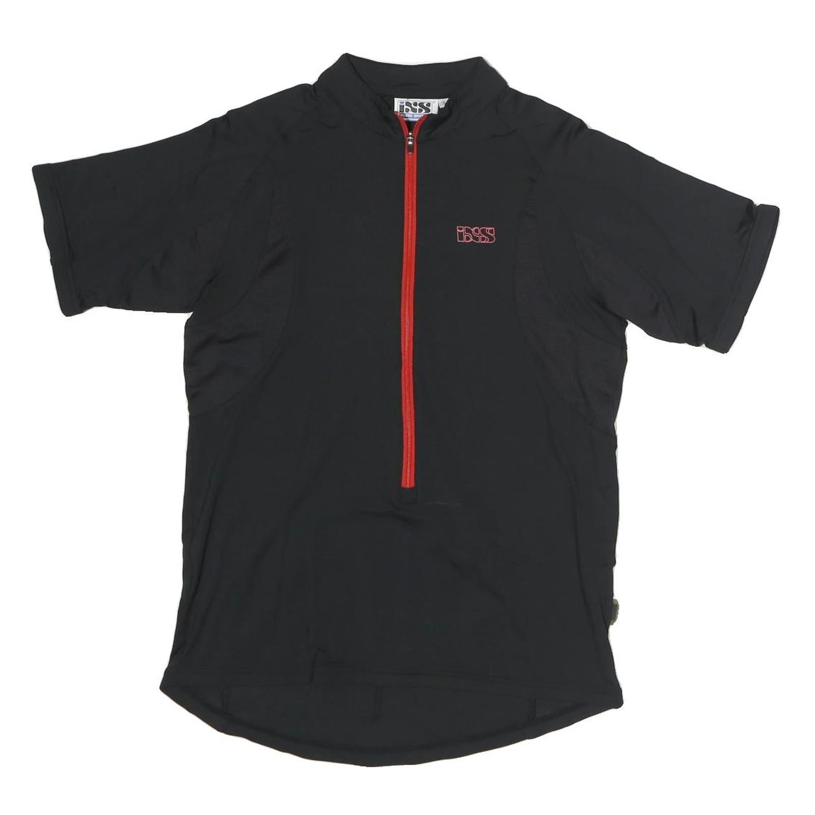 IXS Mens Black & Red Modern T-Shirt S Short Sleeve 1/4 Zip Sports Activewear