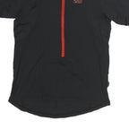 IXS Mens Black & Red Modern T-Shirt S Short Sleeve 1/4 Zip Sports Activewear