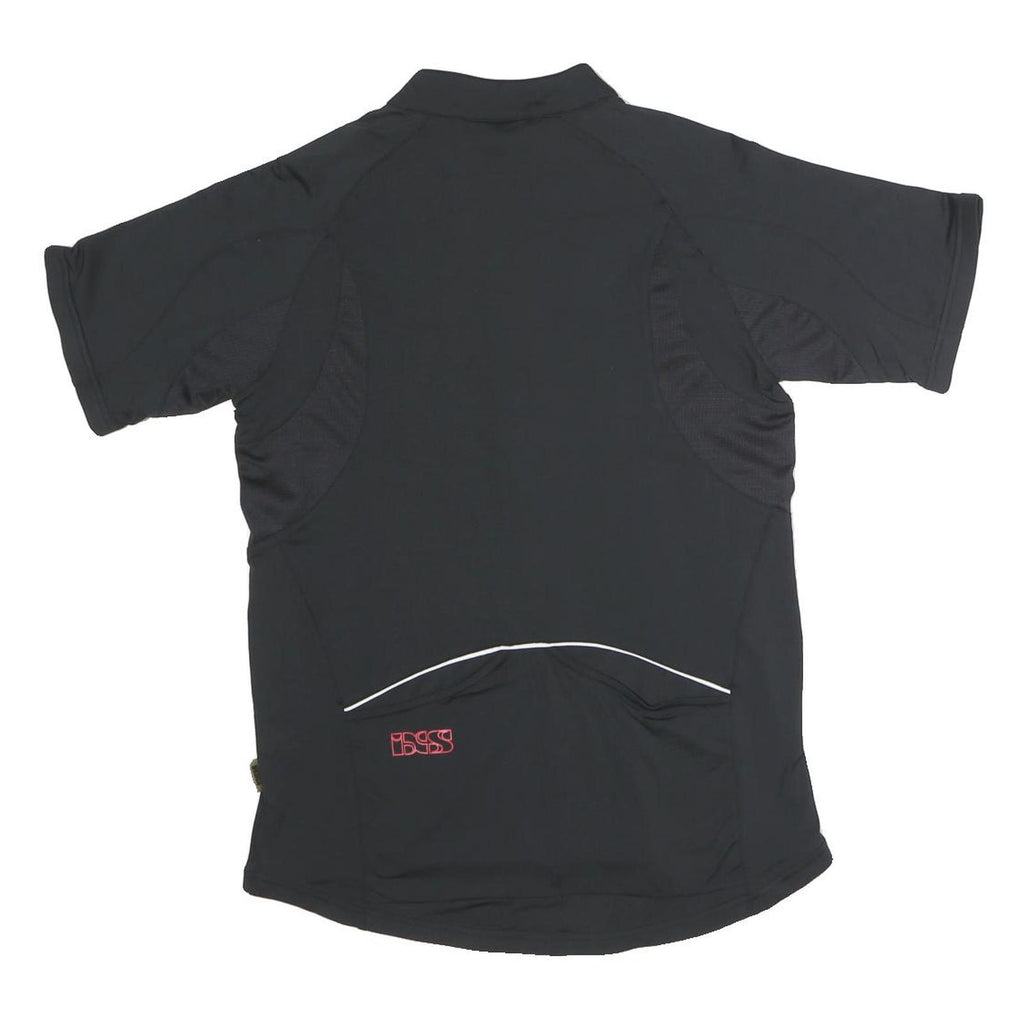 IXS Mens Black & Red Modern T-Shirt S Short Sleeve 1/4 Zip Sports Activewear