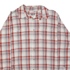 WRANGLER Mens Red & White Check Shirt XL Cotton Blend Casual Button Down