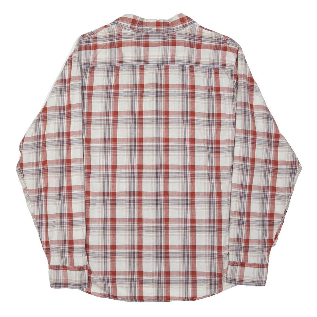 WRANGLER Mens Red & White Check Shirt XL Cotton Blend Casual Button Down