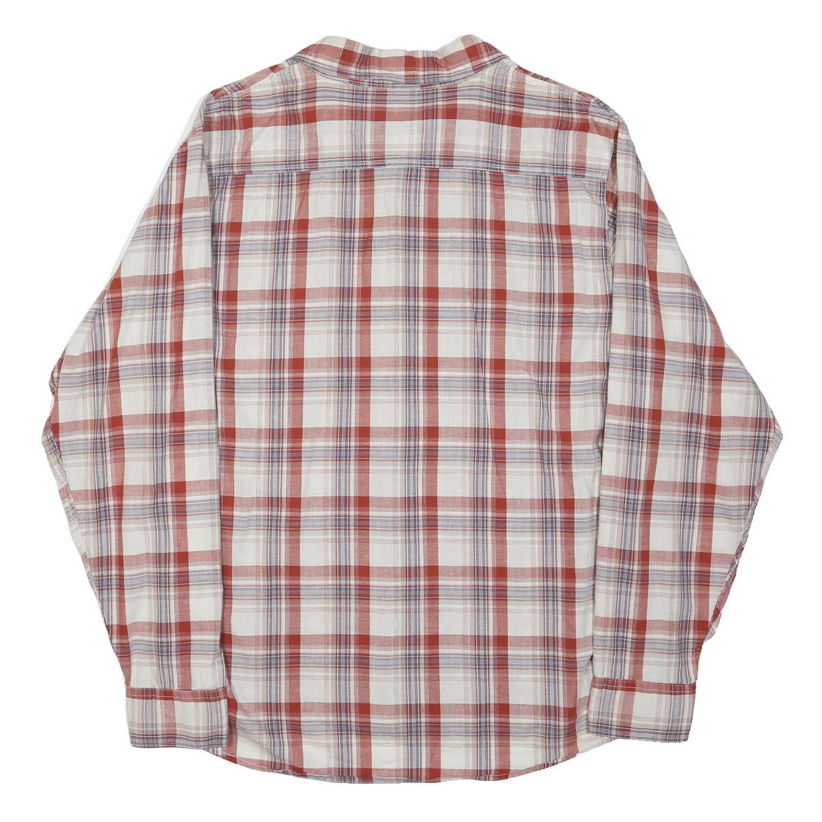 WRANGLER Mens Red & White Check Shirt XL Cotton Blend Casual Button Down