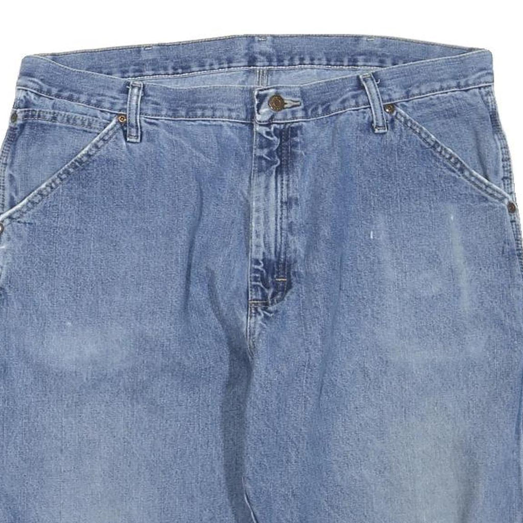 WRANGLER Mens Shorts Blue Casual Denim L W36 Distressed Workwear