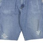 WRANGLER Mens Shorts Blue Casual Denim L W36 Distressed Workwear