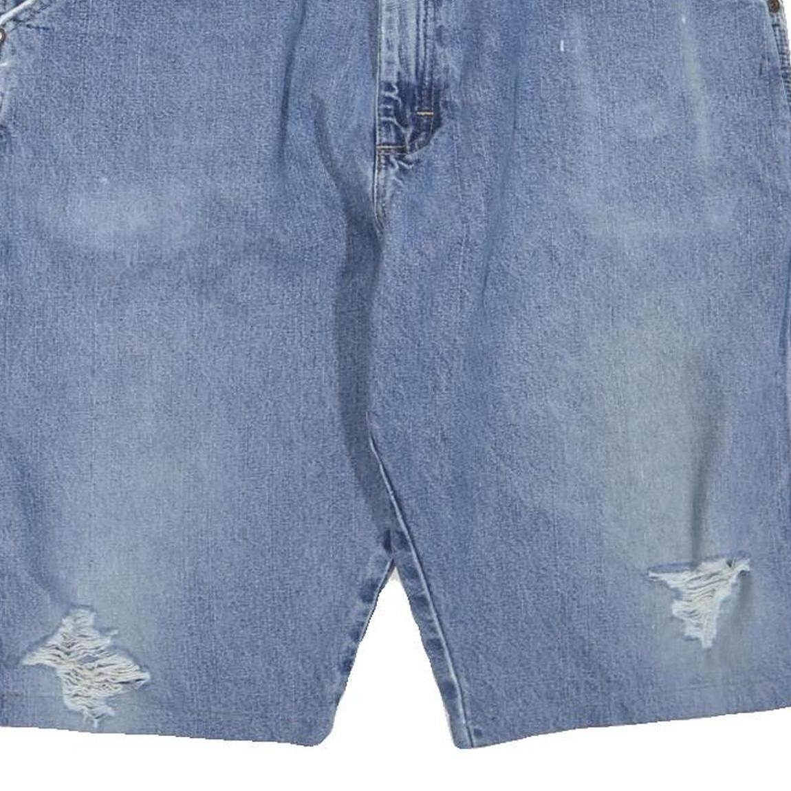 WRANGLER Mens Shorts Blue Casual Denim L W36 Distressed Workwear