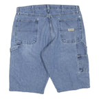 WRANGLER Mens Shorts Blue Casual Denim L W36 Distressed Workwear