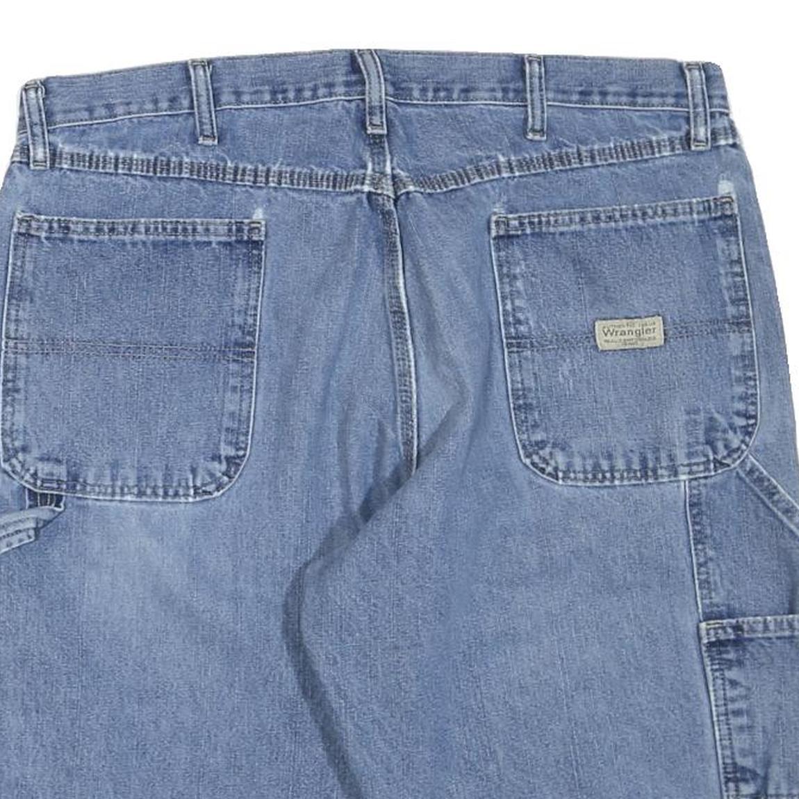 WRANGLER Mens Shorts Blue Casual Denim L W36 Distressed Workwear