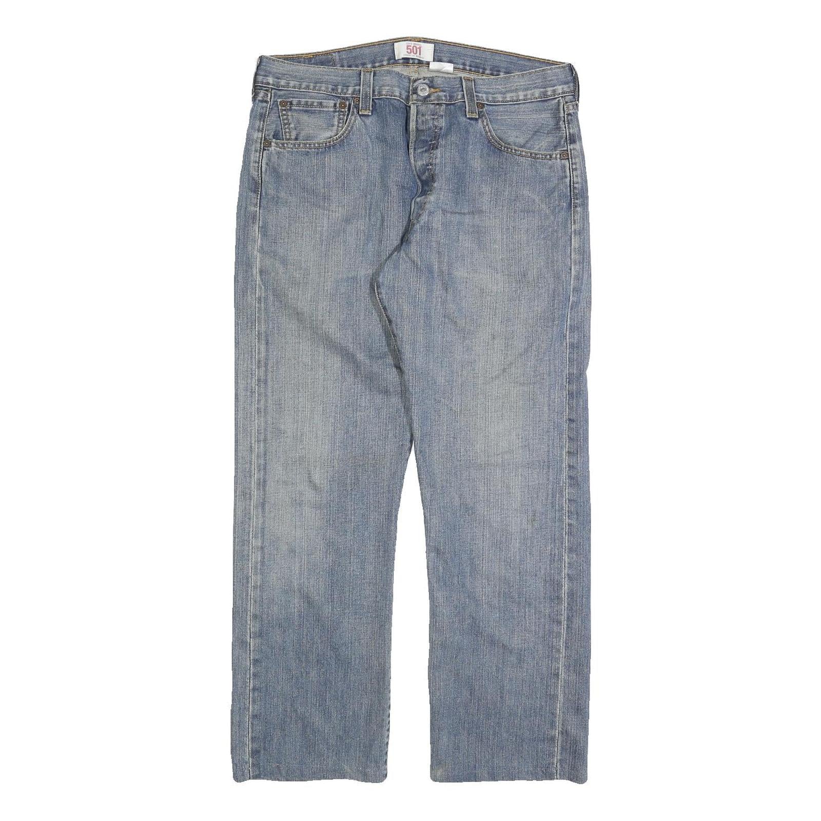 LEVI'S 501 Mens Jeans Blue Regular Straight Denim Medium W34 L28 Classic Fit
