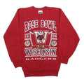 TULTEX Womens Red Rose Bowl Wisconsin Crew Neck M Retro Graphic Sweatshirt