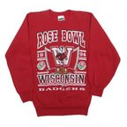 TULTEX Womens Red Rose Bowl Wisconsin Crew Neck M Retro Graphic Sweatshirt