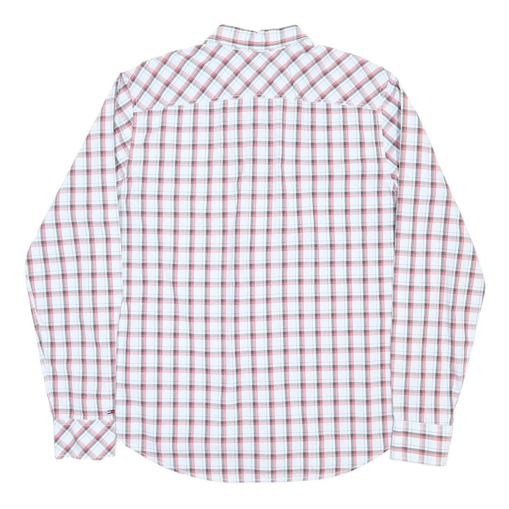 HILFIGER DENIM Womens Red & White Check Shirt 2XL Button Down Casual Cotton