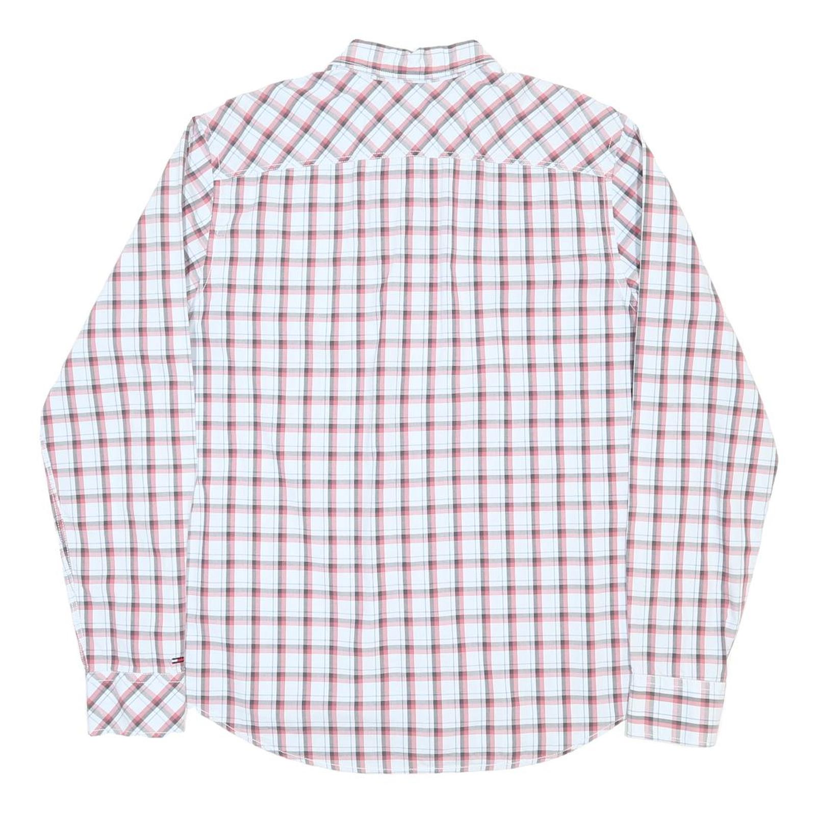 HILFIGER DENIM Womens Red & White Check Shirt 2XL Button Down Casual Cotton