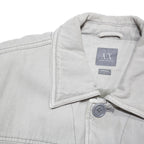 ARMANI EXCHANGE Mens Grey Cotton Blend Button Jacket L Casual Lightweight