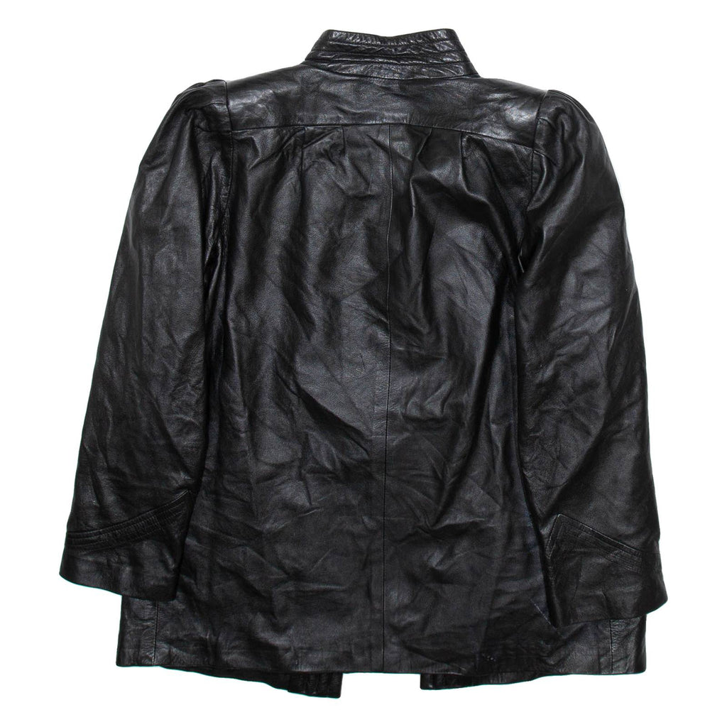 Mens Jacket Black Leather Faux Leather L