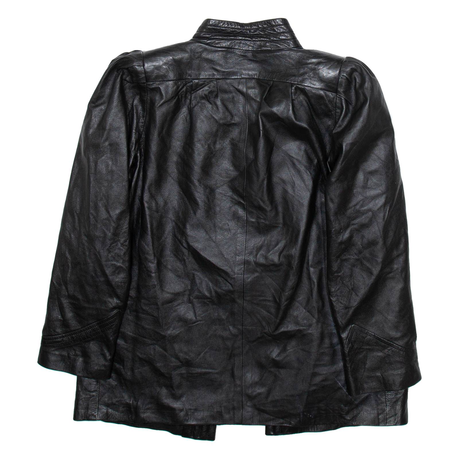 Mens Jacket Black Leather Faux Leather L