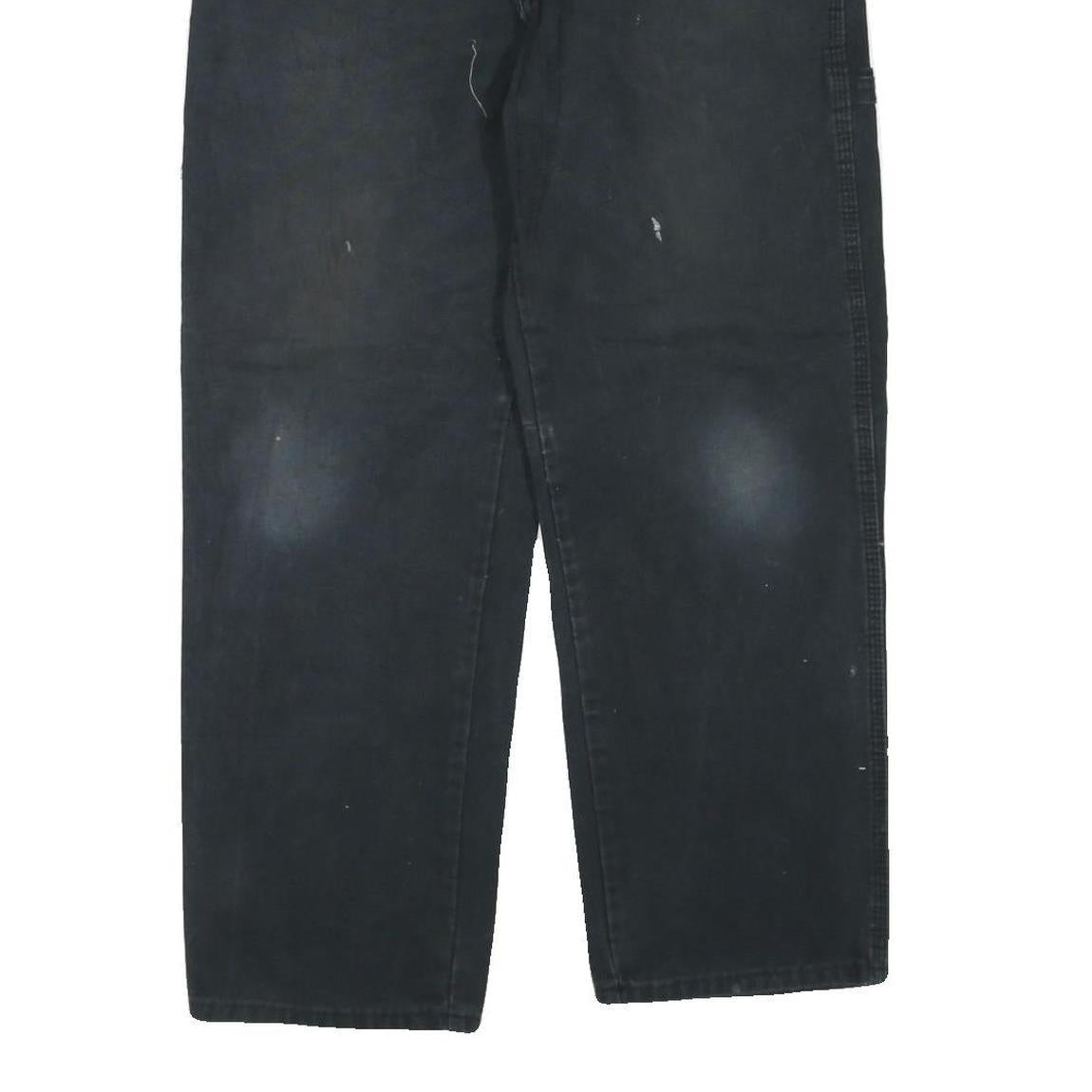 DICKIES Mens Black Regular Fit Straight Denim Jeans W36 L28 Workwear Durable