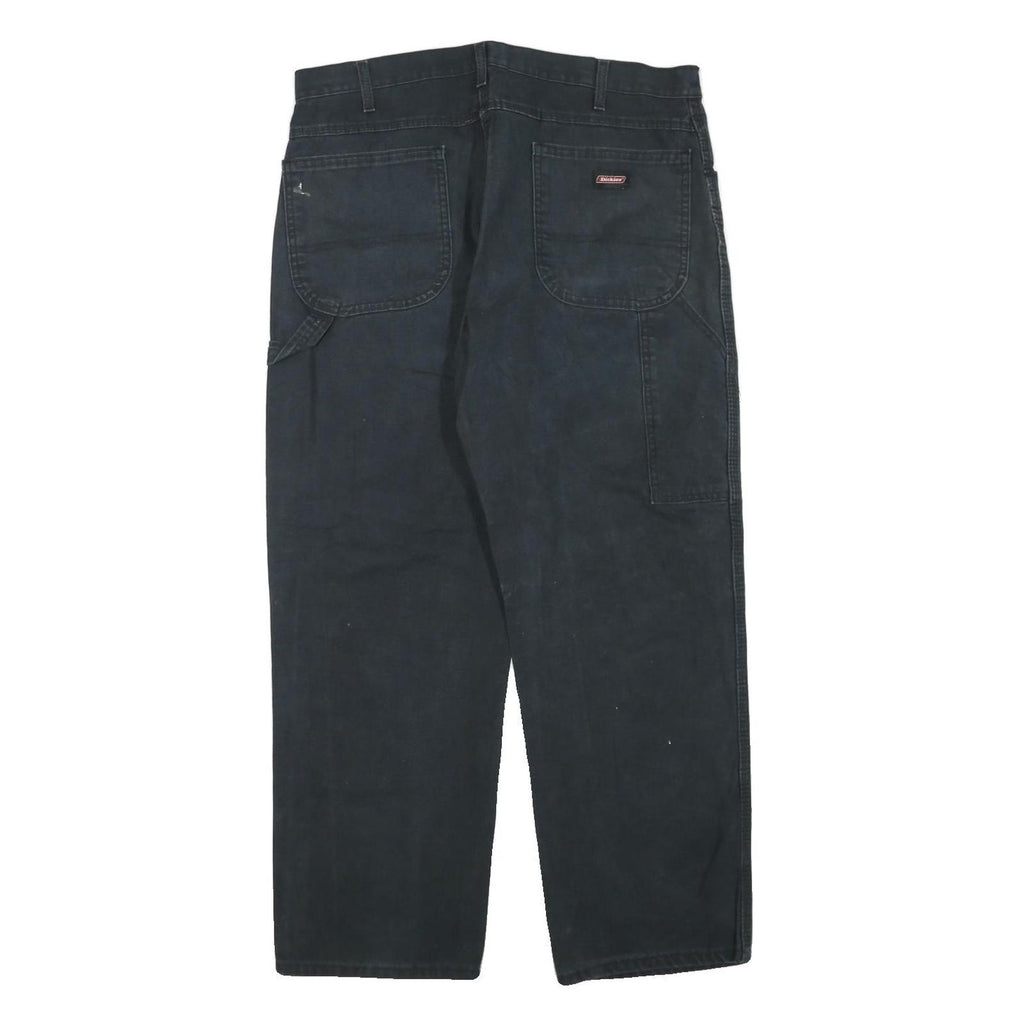 DICKIES Mens Black Regular Fit Straight Denim Jeans W36 L28 Workwear Durable