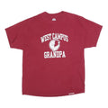 HANES Mens Maroon West Campus Grandpa Graphic T-Shirt XL Short Sleeve Crew Neck