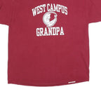 HANES Mens Maroon West Campus Grandpa Graphic T-Shirt XL Short Sleeve Crew Neck