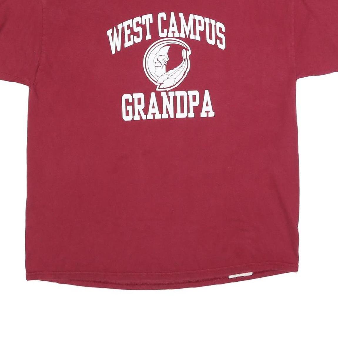 HANES Mens Maroon West Campus Grandpa Graphic T-Shirt XL Short Sleeve Crew Neck
