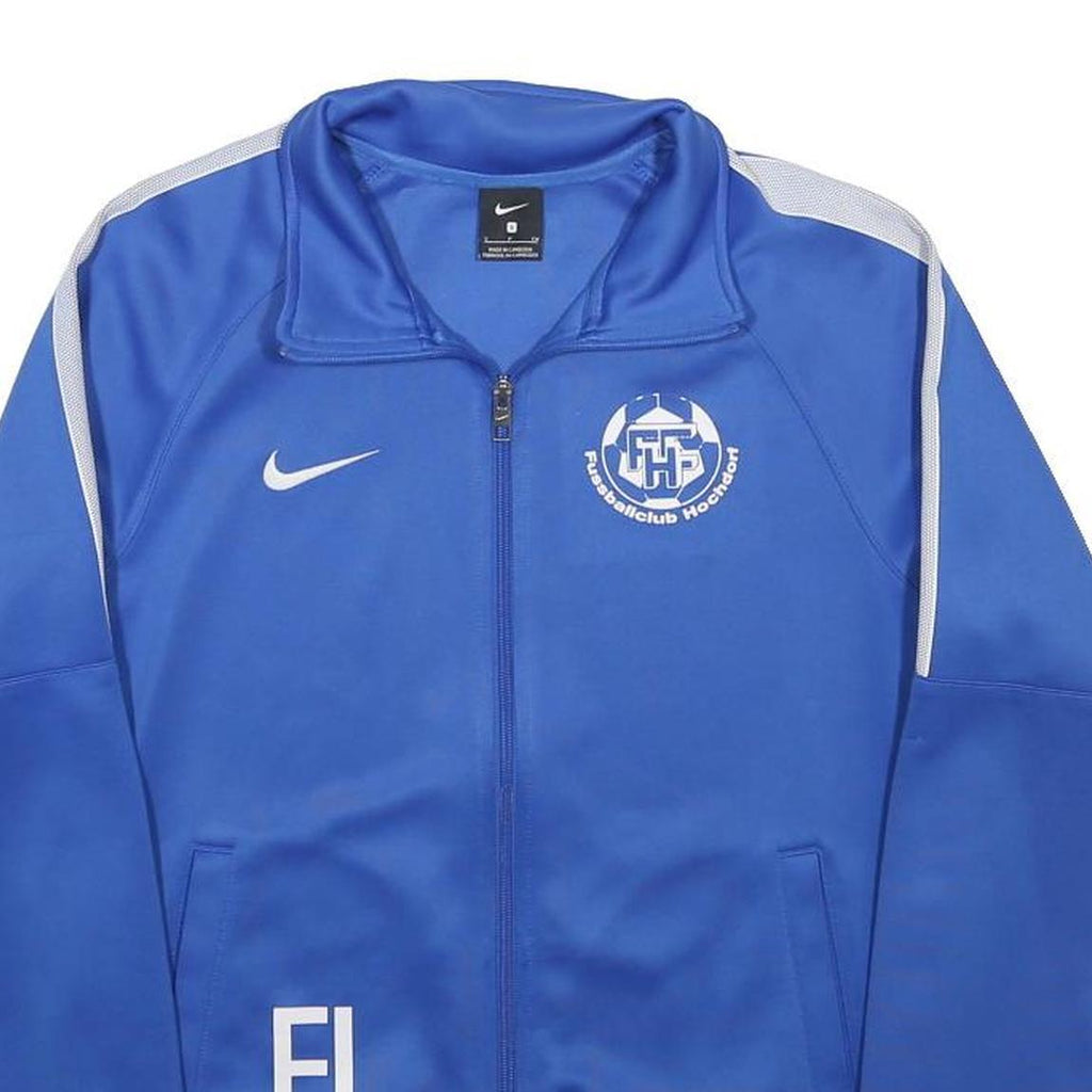 NIKE Mens Blue & White Sports Team Zip Polyester Blend Jacket S