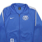 NIKE Mens Blue & White Sports Team Zip Polyester Blend Jacket S