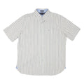TOMMY HILFIGER Mens White & Brown Patterned Shirt L Button Down Cotton Blend