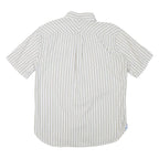 TOMMY HILFIGER Mens White & Brown Patterned Shirt L Button Down Cotton Blend