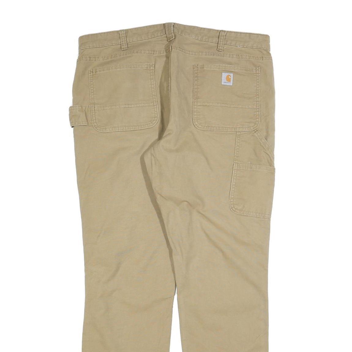 CARHARTT Womens Slim Fit Beige Cotton Blend Trousers W38 L32 Utility Workwear