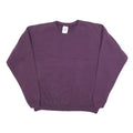 HANES Womens Purple Crew Neck L Cotton Blend Sweatshirt Pullover Casual